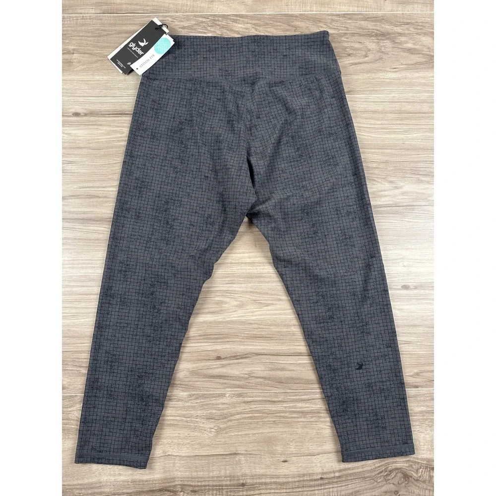 Glyder Sultry Performance Leggings Grey Carbon Window‎ Pane 2XL NWT